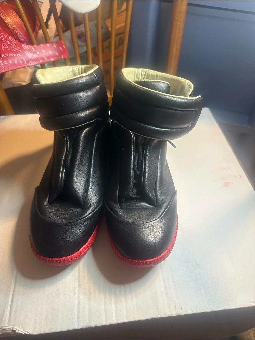AUTHENTIC Maison Margiela Future Red Black Men’s Size 9.5 High Top MMM